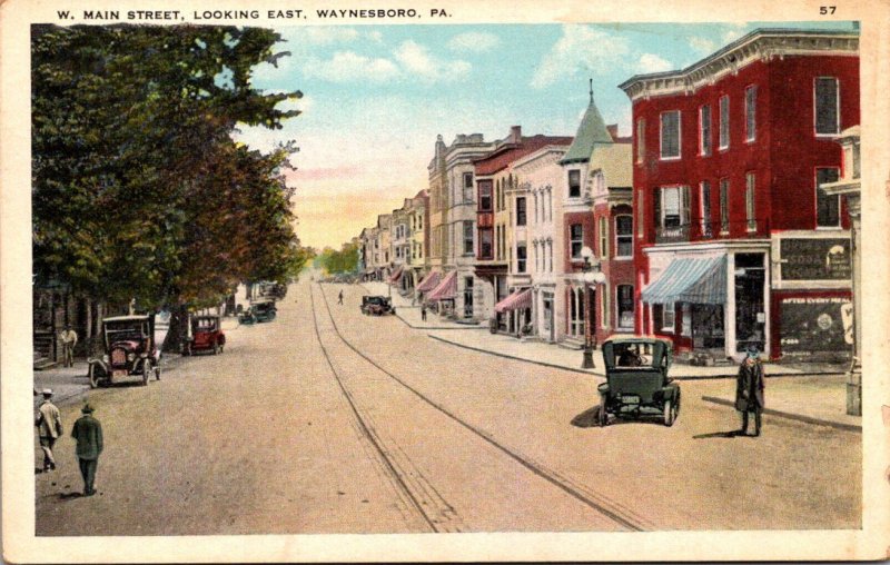 Pennsylvania Waynesboro West Main Street Looking East