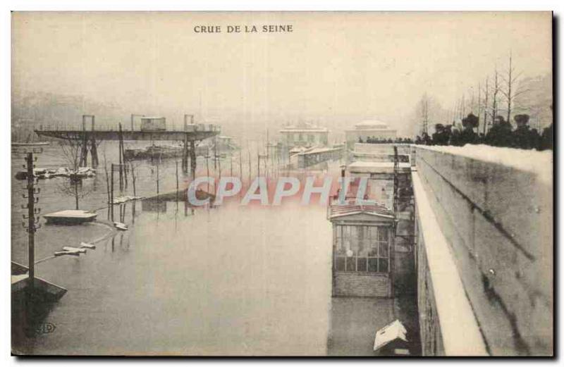 Postcard Ancient Floods flooding of the Seine Paris