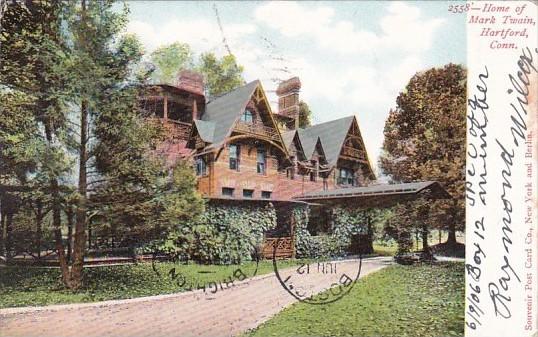 Connecticut Hartford Home Of Mark Twain 1906