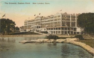 Hand-Colored Postcard The Griswold Hotel, Eastern Point, New London CT 1920s