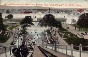 IRELAND~IRISH INTERNATIONAL EXHIBITION-ART GALLERY FRM WATER SLIDE~1907 POSTCARD