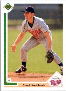 1991 Upper Deck Baseball Card Chuck Knoblauch Minnesota Twins sk20695