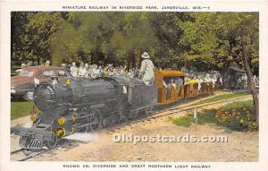 Miniature Railway in Riverside Park Janesville, Wisconsin, WI, USA Unused 