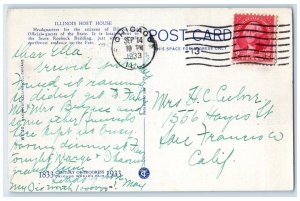 1933 Headquarters  Illinois Host House Chicago Worlds Fair Illinois IL Postcard