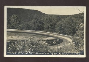 RPPC MANCHESTER TENNESSEE MOUNTAIN ROAD OLD BUS REAL PHOTO POSTCARD