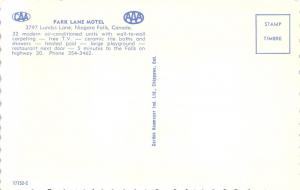Niagara Falls Canada~Park Lane Motel Swimming Pool~Men Sitting~1970s Cars Parked