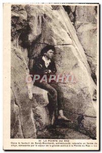 Old Postcard The Pointe du Raz In fautuil Sarah Bernhardt infractuosite natur...