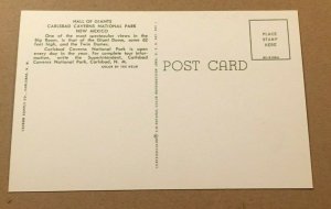 VINTAGE UNUSED  POSTCARD HALL OF GIANTS CARLSBAD CAVERNS NATL PARK, NEW MEXICO