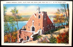 Vintage Postcard 1930-1945 Garrett memorial Chapel, Bluff Point, Penn-Yan, NY