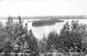 Oscoda Michigan~Au Sable River~View of Island~Iosco County~1940s RPPC-Postcard