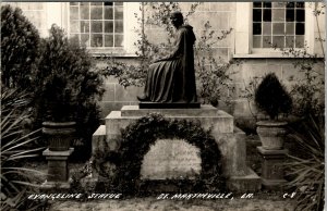 St Martinville Louisiana RPPC Evangeline Statue Real Photo Postcard W11