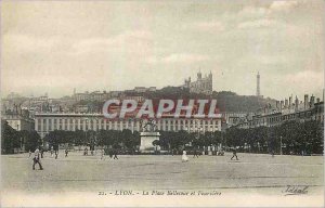 Postcard Old Lyon Place Bellecour and Fourviere
