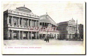 Old Postcard Italy Italia Roma Stazione Ferroviaria main facciata
