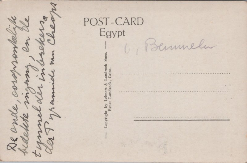 Egypt Cairo Entrance to the Cheops Pyramid Vintage RPPC C141
