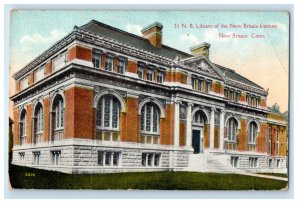 1914 N. B Library of the New Britain Institute New Britain CT Postcard 