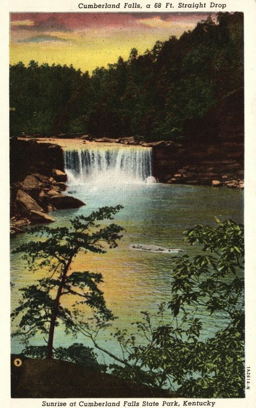 Vintage Postcard 1920's View of Sunrise at Cumberland Falls State Park ...