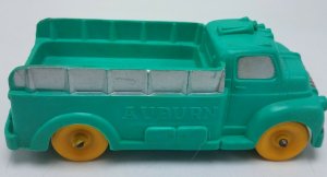 Vintage Auburn Rubber Co 5 1/2 Toy Truck Green w Yellow Wheels