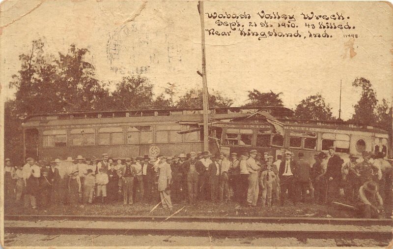 F85/ Kingsland Indiana Postcard 1911 Wabash Valley Railroad Disaster