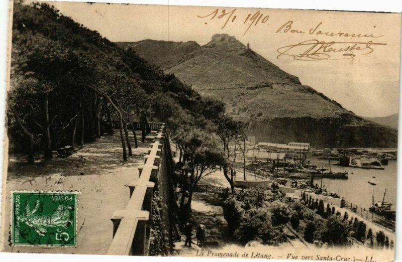 CPA AK Algérie-Oran-La Promenade de Létang-Vue vers Santa Cruz (236290)