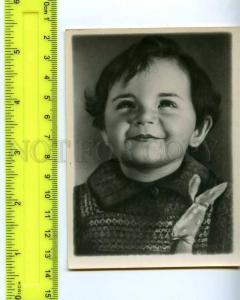 222126 USSR RUSSIA children smiling girl Old photo postcard