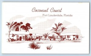 Fort Lauderdale Florida FL Postcard Coconut Court Exterior c1940 Vintage Antique