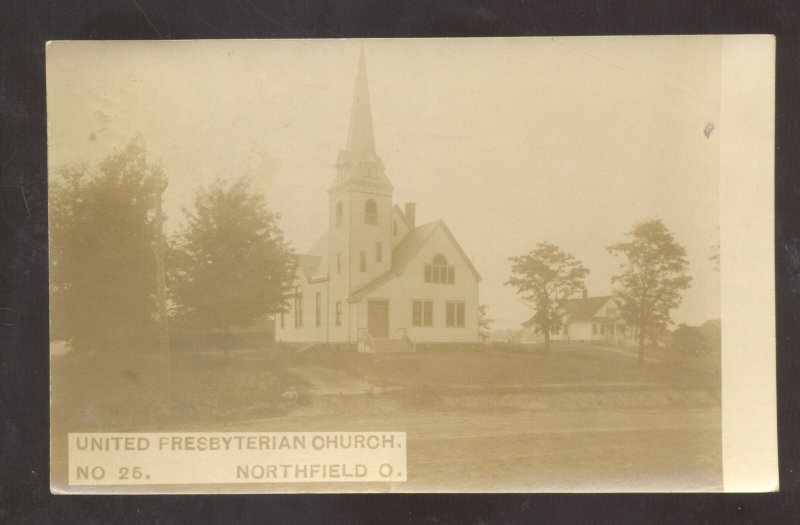 RPPC NORTHFIELD OHIO UNITED PRESBYTERIAN CHURCH VINTAGE REAL PHOTO POSTCARD