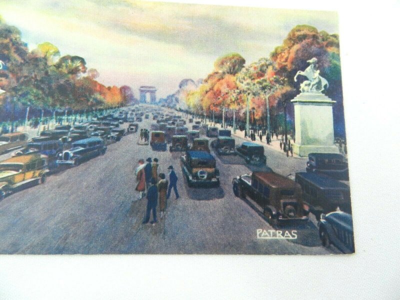 Vintage Postcard Les Jolis Coins De Paris Ave Des Champs-Elysees France PATRAS