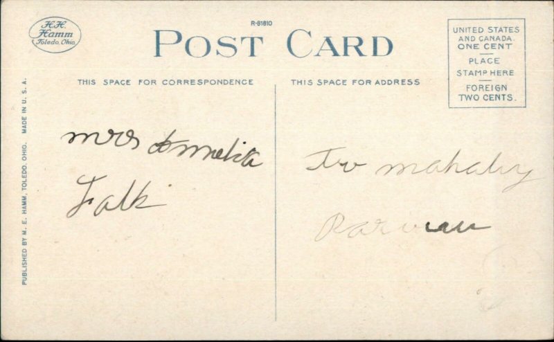 Kalamazoo MI MCRR Train Depot Station Interurban Station Split View Postcard 