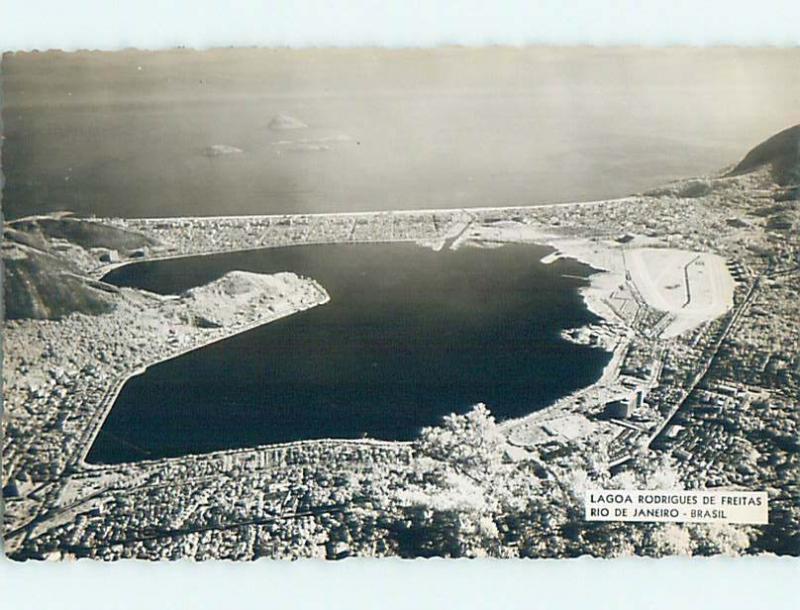 old rppc AERIAL VIEW OF TOWN Rio De Janeiro Brazil HM1818