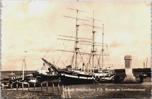 Netherlands Delfzijl Jeugdherberg P.A. Koerts en Loodsmonument Vintage RPPC C122