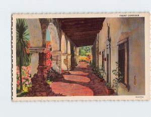 Postcard Front Corridor Mission San Juan Capistrano California USA