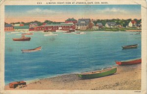 United States Cape Cod a water front view at Hyannis linen postcard 