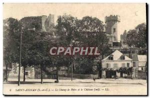 Old Postcard Saint Aingan The Fairground and Chateau