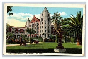 Vintage 1920's Advertising Postcard The Arlington Hotel Santa Barbara California