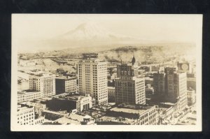 RPPC SEATTLE WASHINGTON BIRDSEYE VIEW MT. RAINIER REAL PHOTO POSTCARD