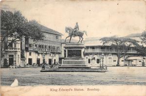 br104227 bombay king edwards statue india real photo