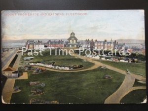 c1906 - FLEETWOOD, Mount Promenade and Gardens, POSTCARD FROM BOY TO HIS TEACHER