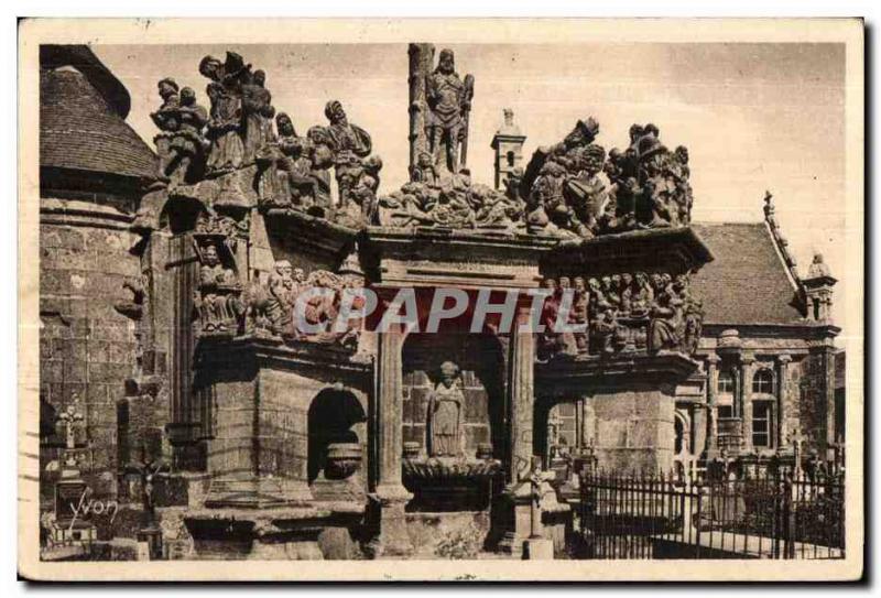 Old Postcard Guimiliau Calvary