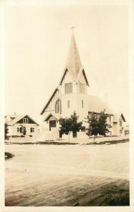 1940s Real Photo Postcard; First Lutheran Church, Wolf Point MT Roosevelt County