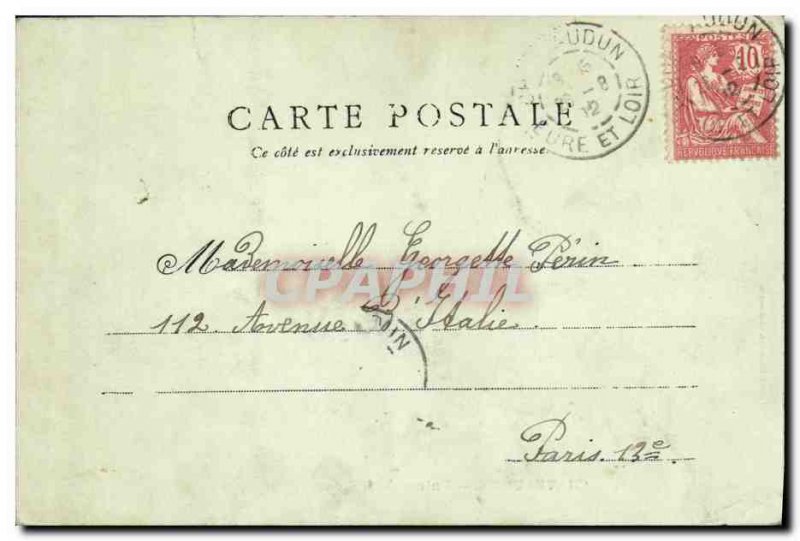 Old Postcard Chateaudun castle Entree