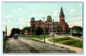 c1910's Macon GA, Wesleyan Oldest Chartered College For Women Trolley Postcard