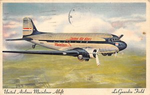 United airlines mainliner aloft LaGuardia field Airplane 1943 