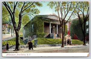 Providence Rhode Island~Athenaeum St View~Ivy~Fence~Greek Revival~c1905 Postcard