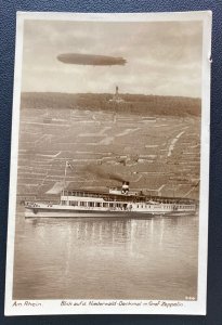 Mint Germany Real Picture Postcard Graz Zeppelin LZ 127 Am Rhein View