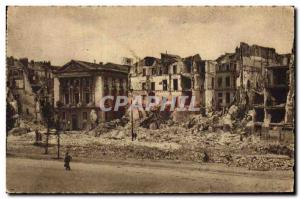 Old Postcard Nantes Army after the bombings the Brancas wharf