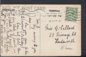 Genealogy Postcard - Callard - 28 Vicarage Road, Handsworth, Birmingham  RF1373