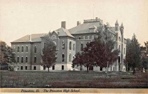 PRINCETON BUREAU CTY ILLINOIS~HIGH SCHOOL~1910s REAL PHOTO POSTCARD LONG MESSAGE