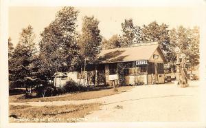 Wiscasset ME Fishers Cabins Gulf Gas Pumps Real Photo Postcard