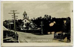 Sherman Mills ME Park View From Bridge RPPC Postcard