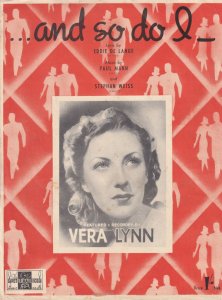 And So Do I Vera Lynn Mispressed 1950s Sheet Music